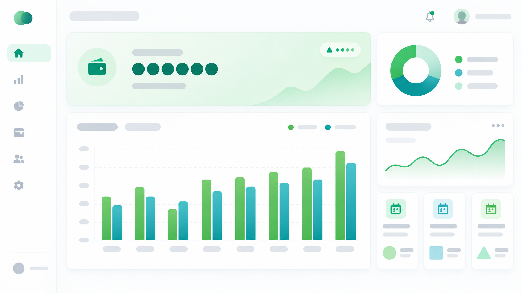 Dashboard di gestione finanziaria con entrate, uscite e saldo