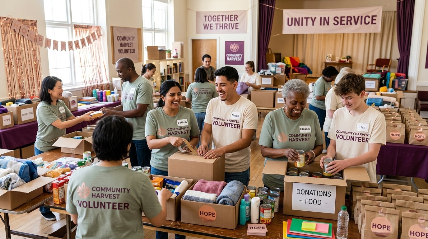 Volunteers working together for community impact