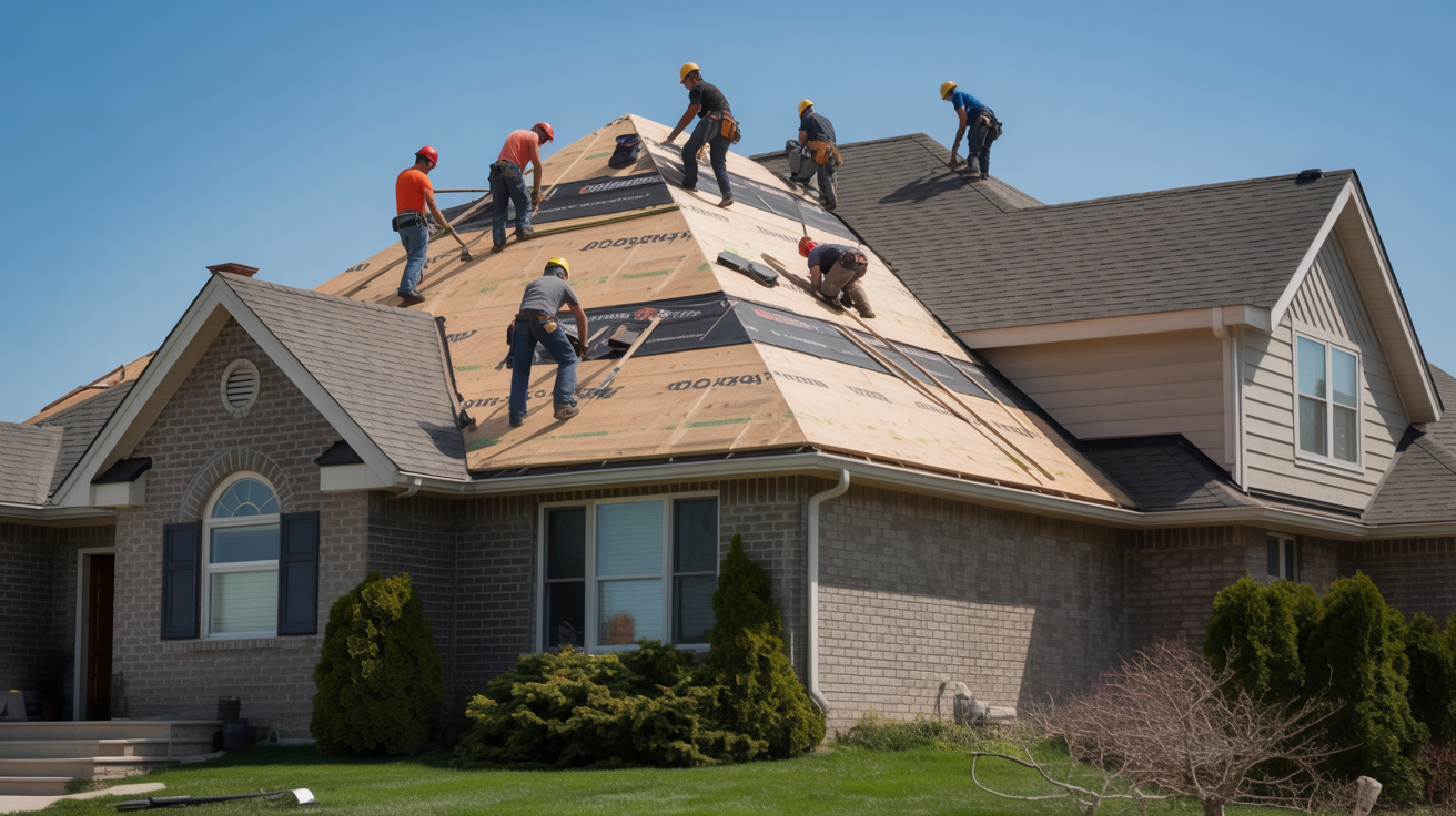 Professional roof inspection team
