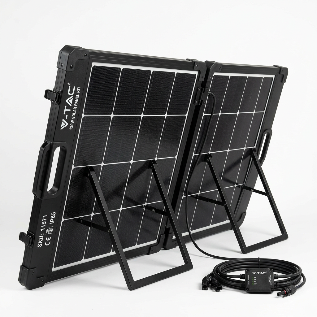 V-TAC V-TAC zložljivi solarni kit 2×120W (240W) – nakup v Sloveniji