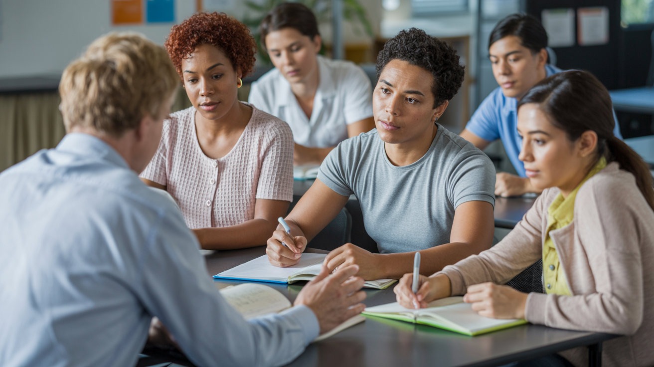 Training classroom with diverse trainees
