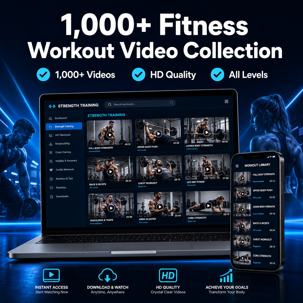1,000+ Fitness Workout Video Collection