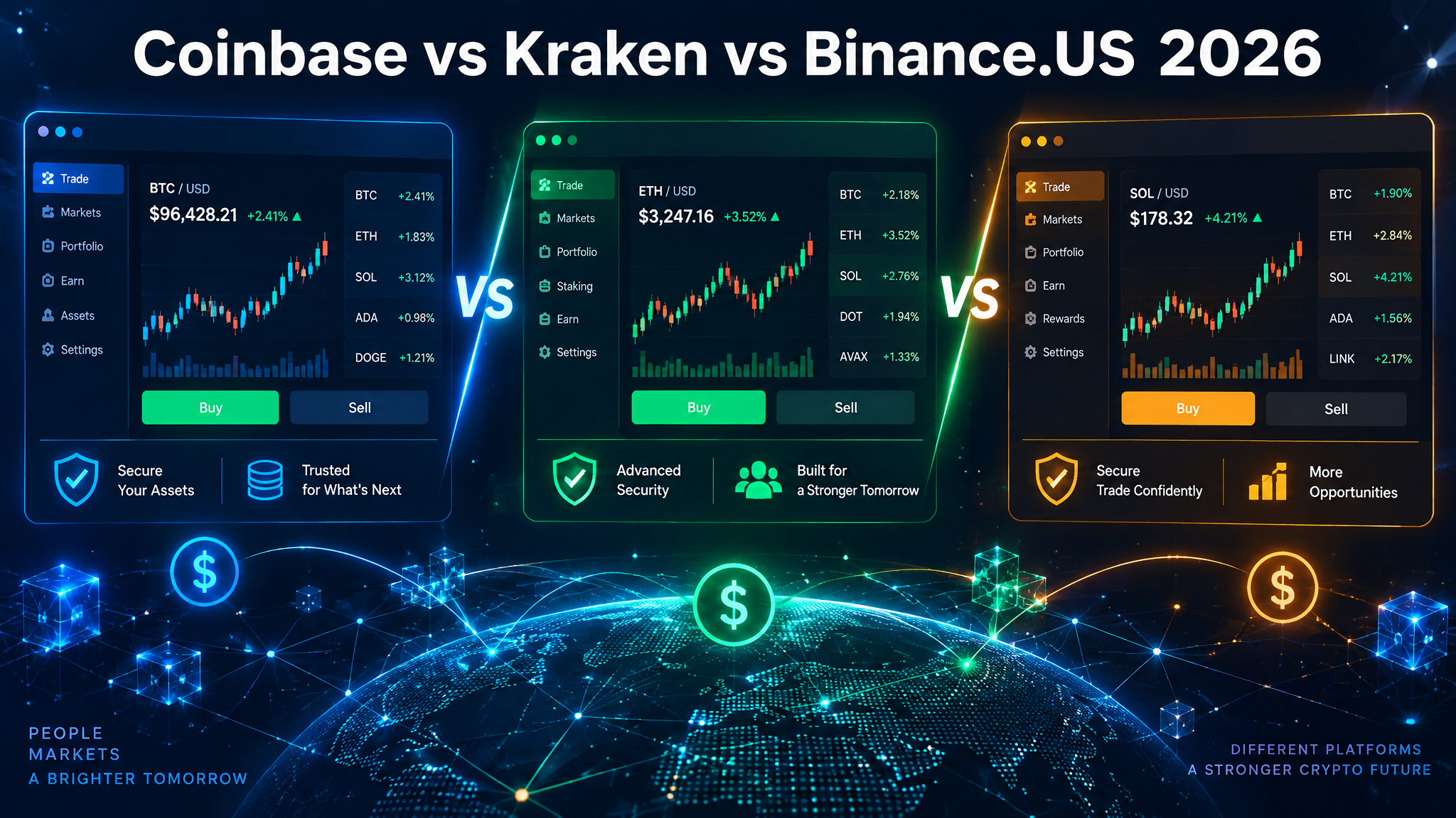 Coinbase vs Kraken vs Binance.US 2026: Which US Crypto Exchange Should You Use?