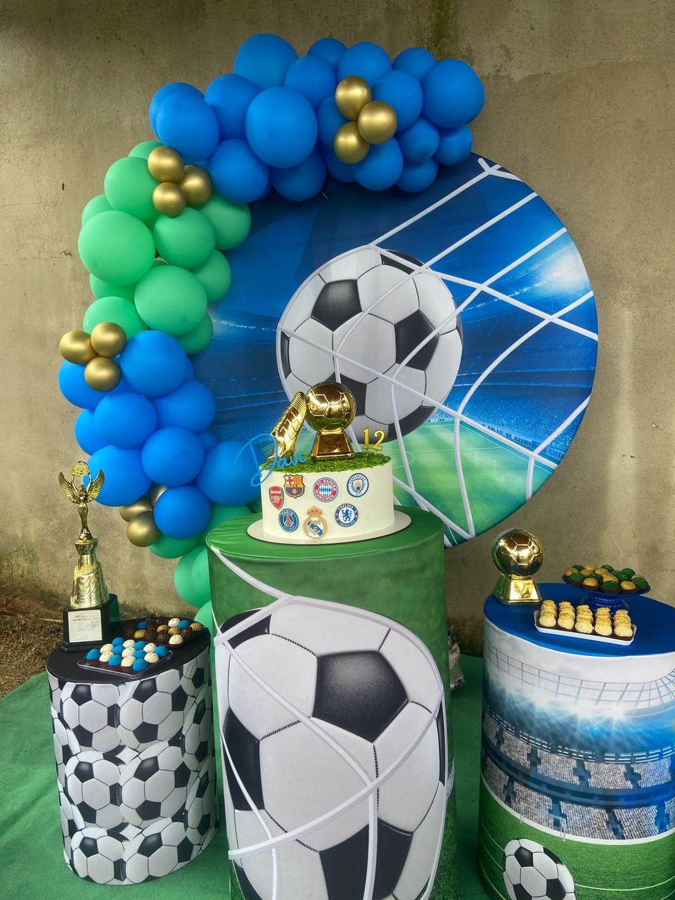Festa Futebol - Tema de futebol com bola de ouro