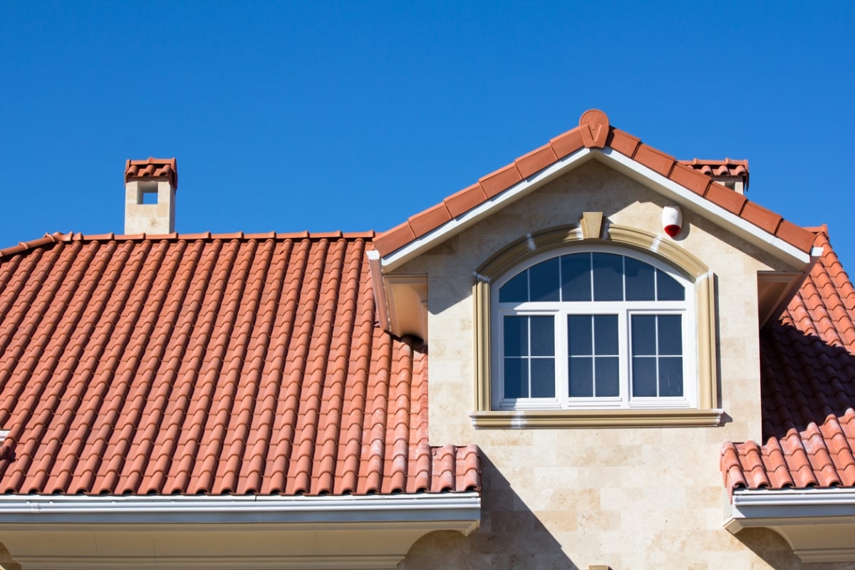 Orange terracotta tiled roof