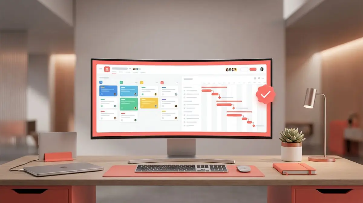 Asana Projektmanagement Dashboard 2026 mit Kanban-Board und Timeline-Ansicht für Team-Koordination