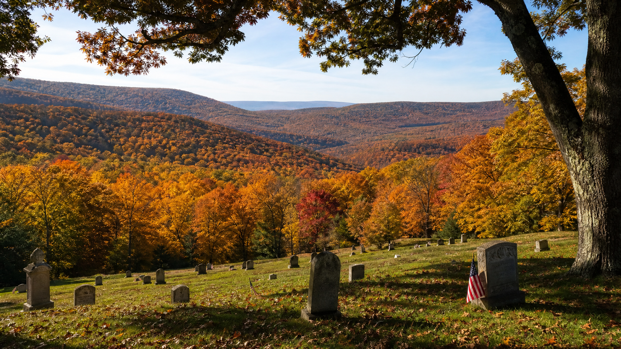 Northeastern PA memorial landscape near Scranton, Pennsylvania