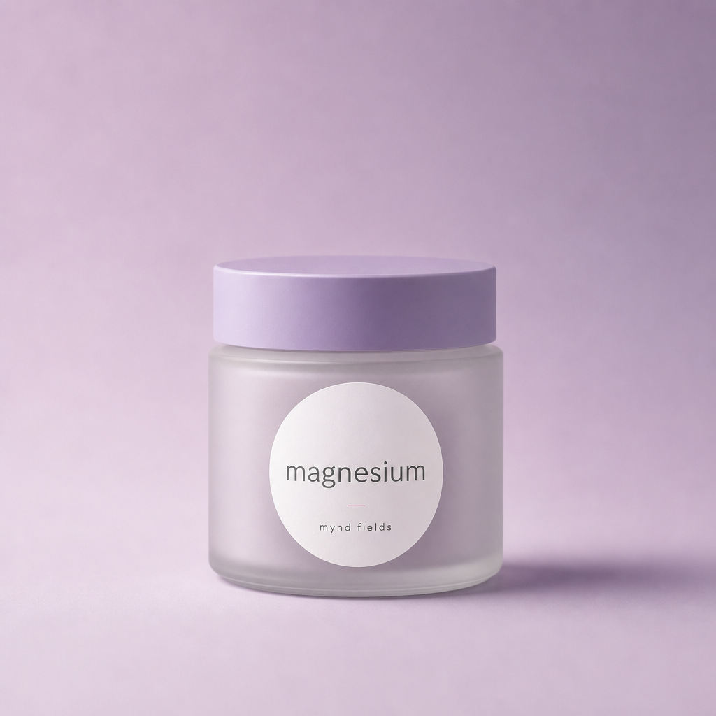 Magnesium supplement jar by mynd fields