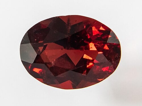 Deep red garnet crystals