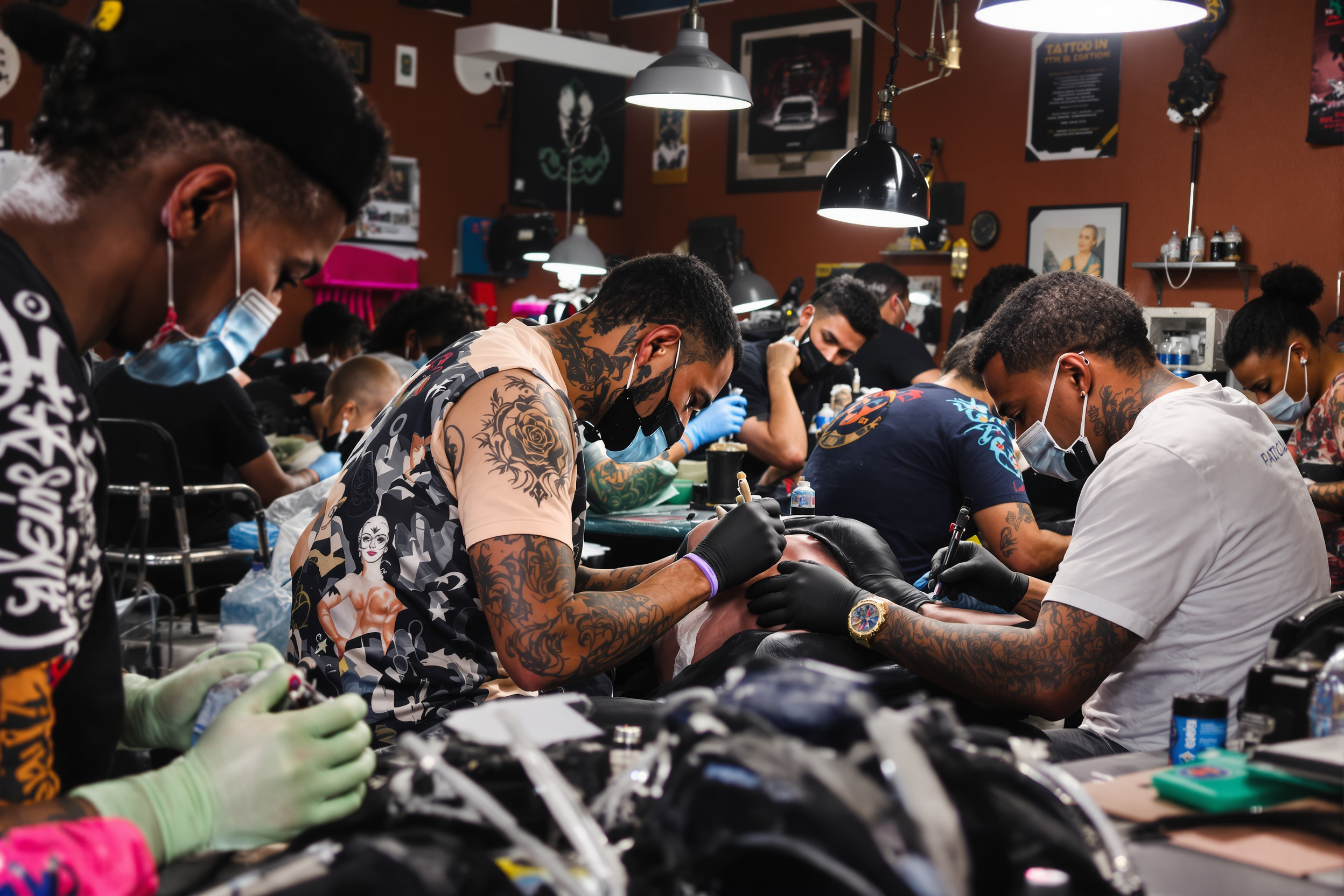 South African tattoo artists at work in Johannesburg studios