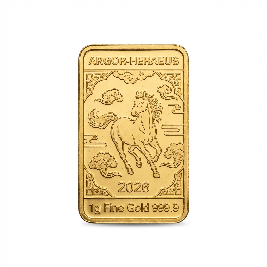 Argor-Heraeus 1g Lunar Horse 2026 Gold Bar