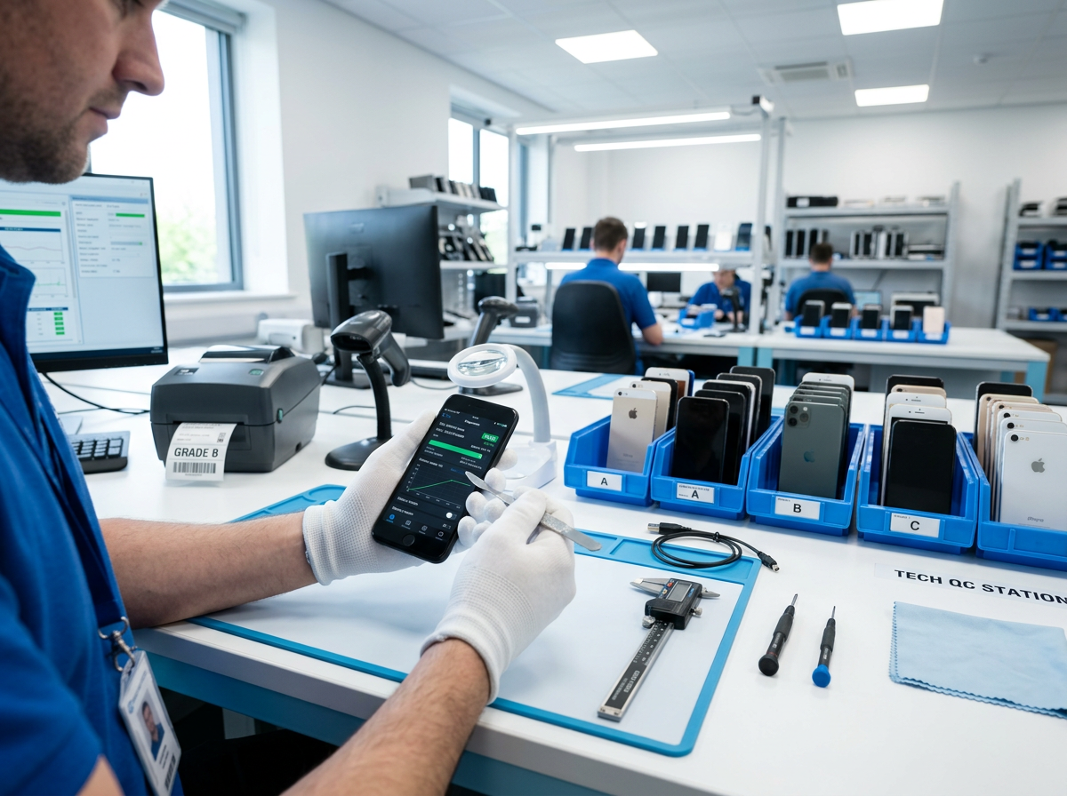 Inspection and grading of Grade A and Grade B used iPhones