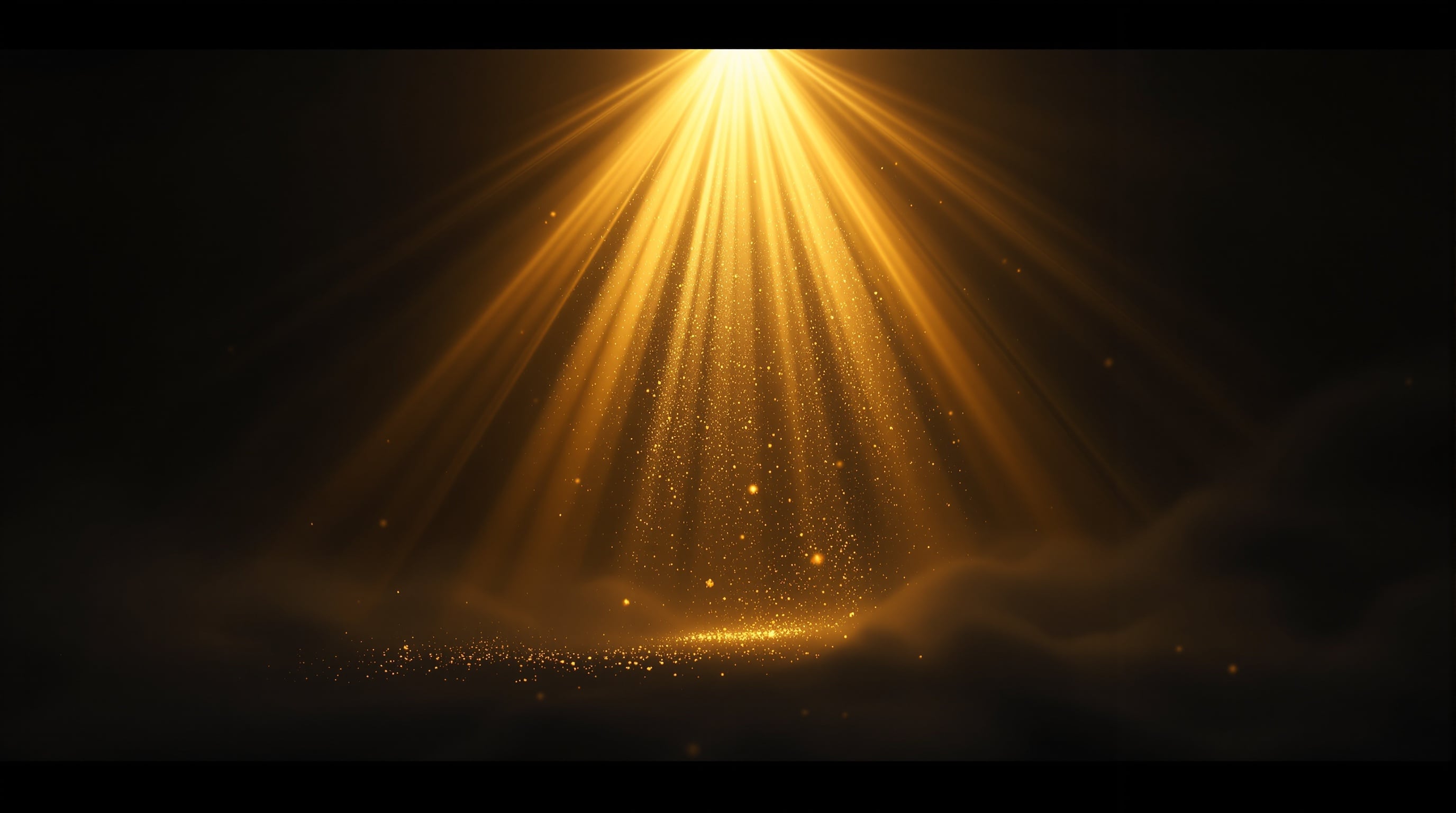 Dramatic converging golden light beams for elite call to action
