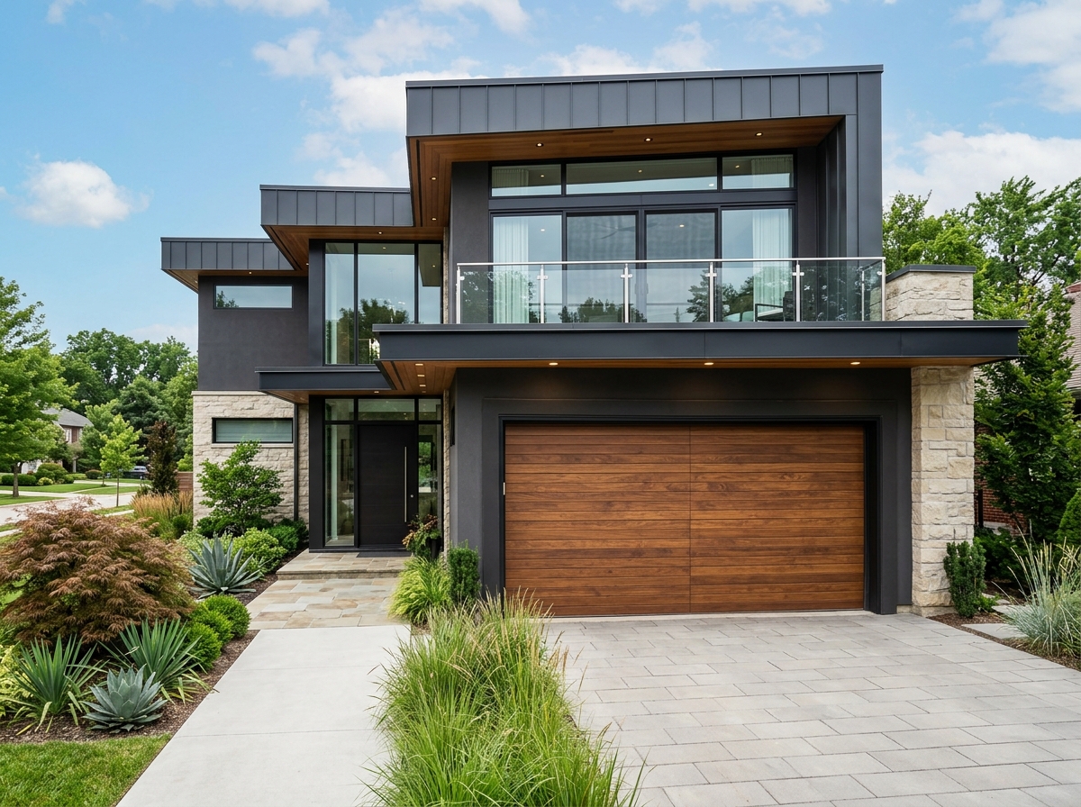 Contemporary Wood-Tone Door