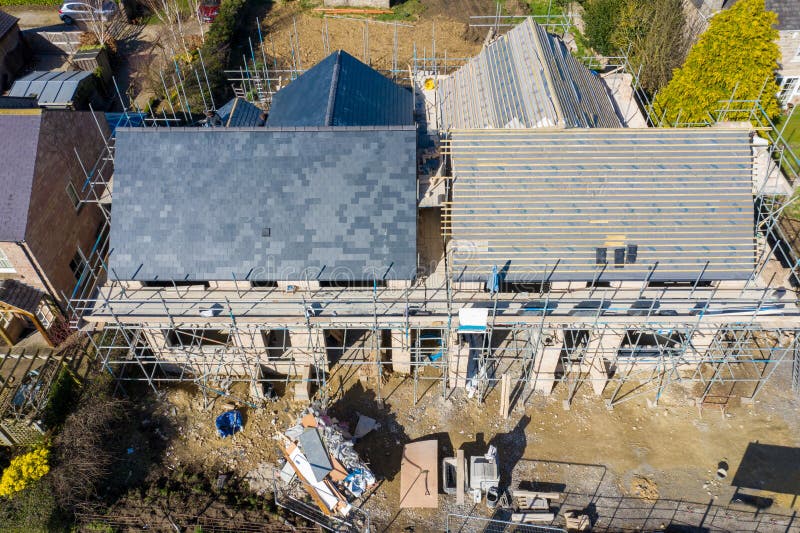 Professional roofing repair completed on a British house