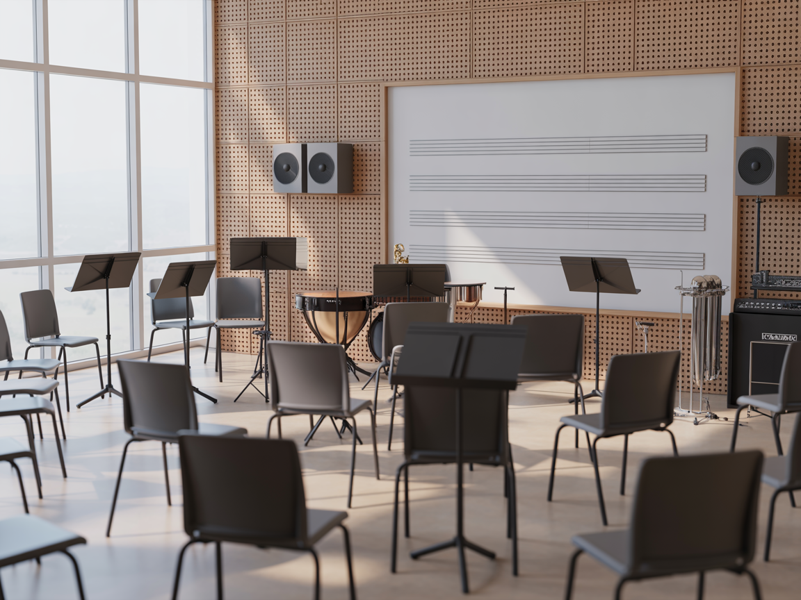 Sala de aula moderna da Escola Muzikal