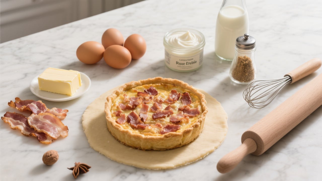 Quiche Lorraine Maison 2 Quiche lorraine maison traditionnelle avec garniture crémeuse aux lardons