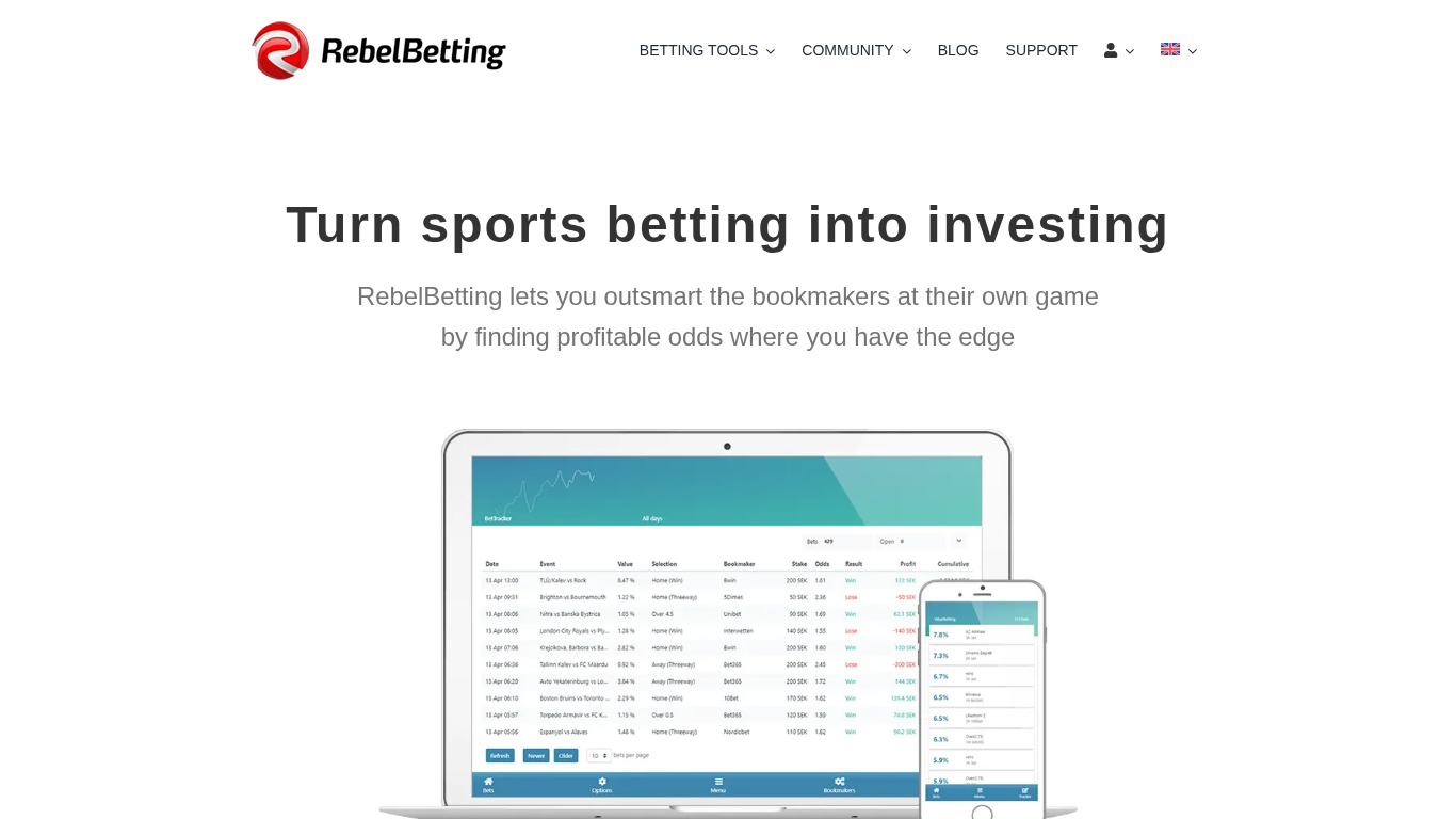 RebelBetting screenshot