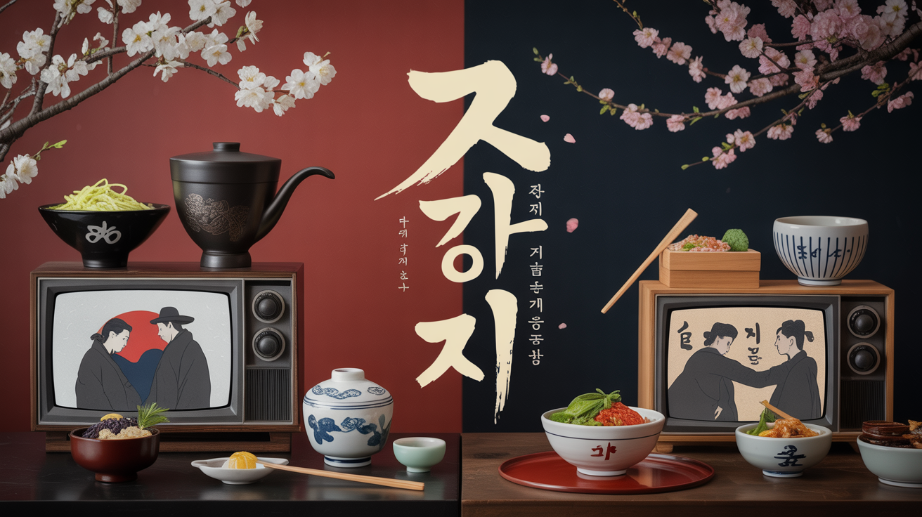 Korean and Japanese cultural fusion representing drama content