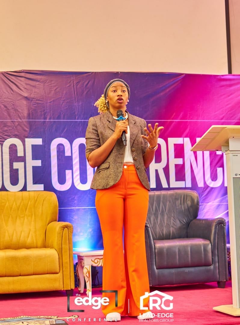 Hawau Temilade delivering training presentation