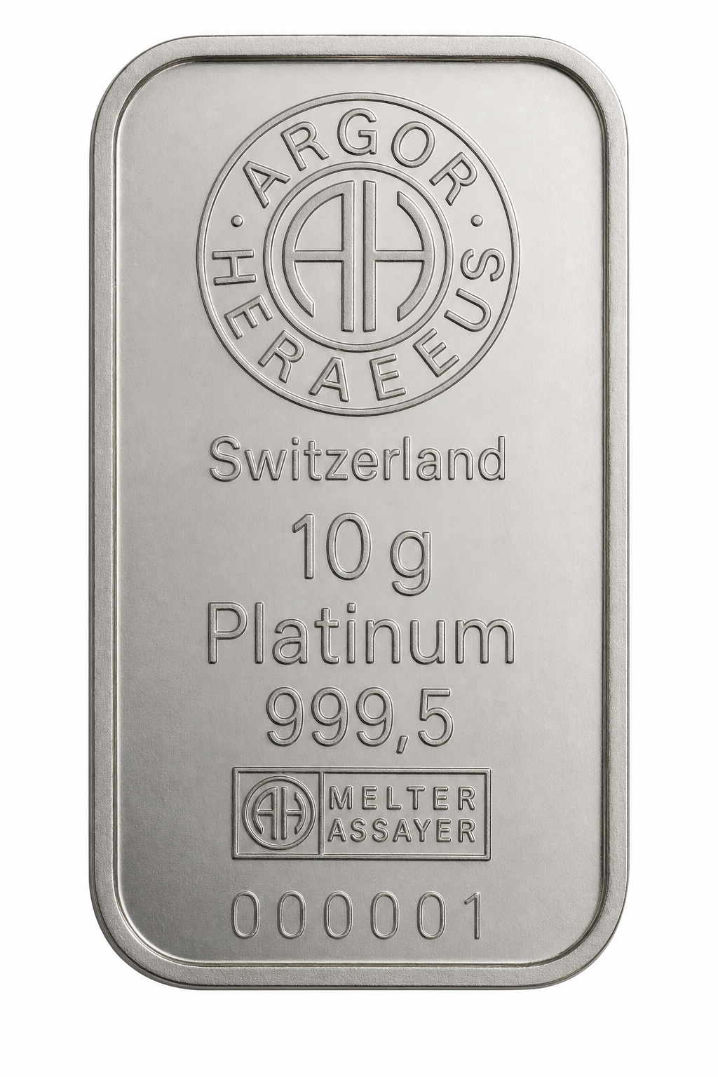 Argor-Heraeus 10g Platinum Bar — Swiss-Made Platinum