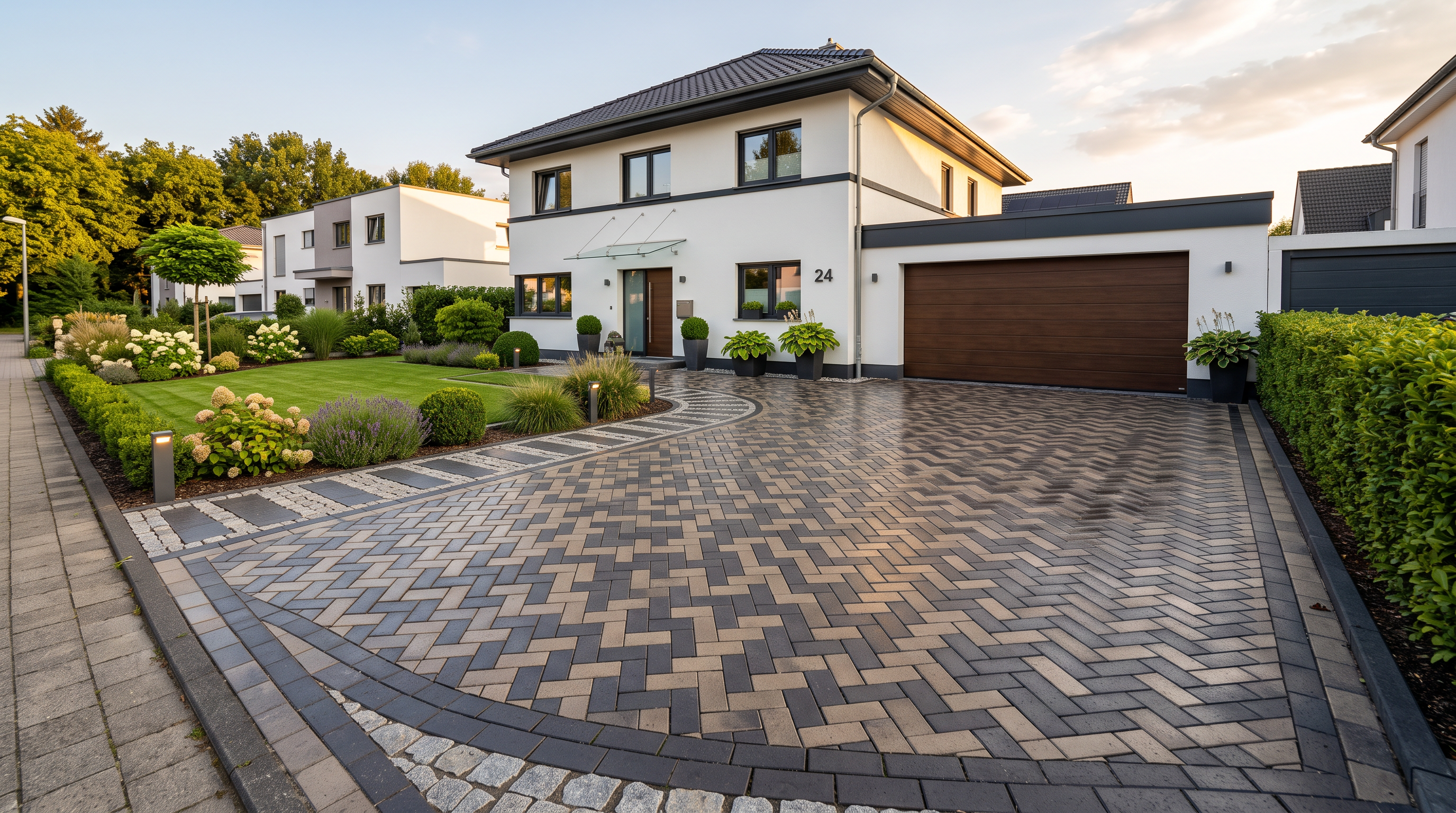 Professional block paving driveway