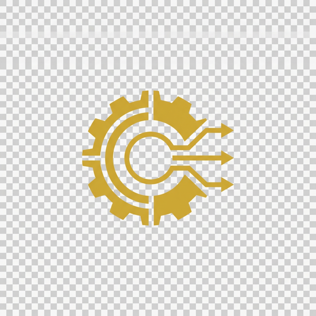 Ícone de automação dourado