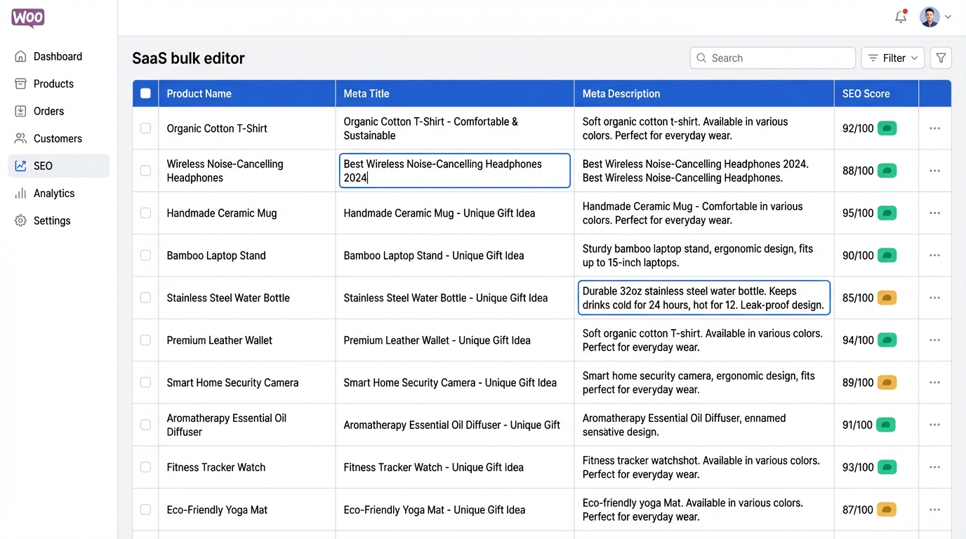 Katip SEO Bulk Editor arayüzü