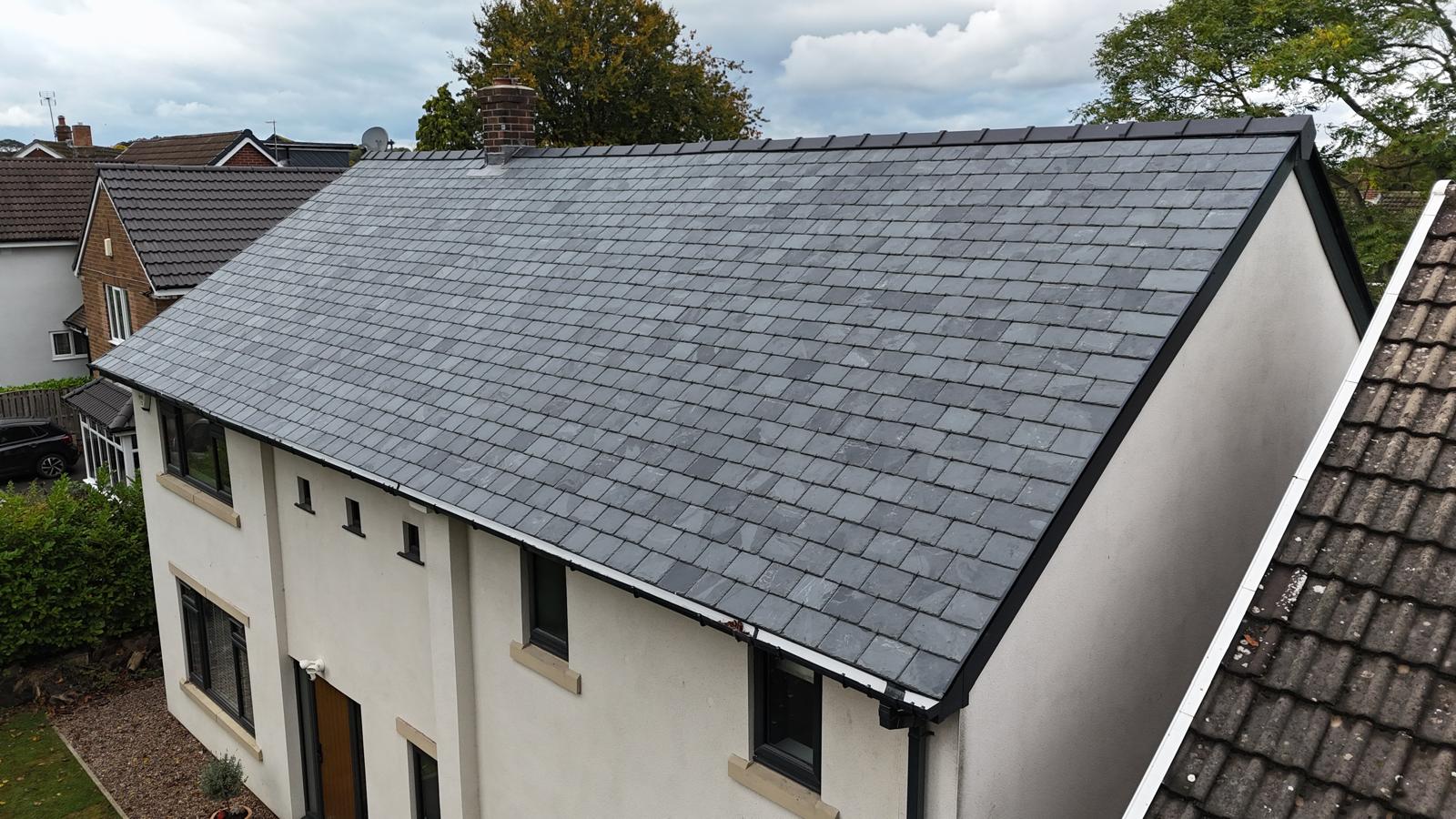 Slate roof completed
