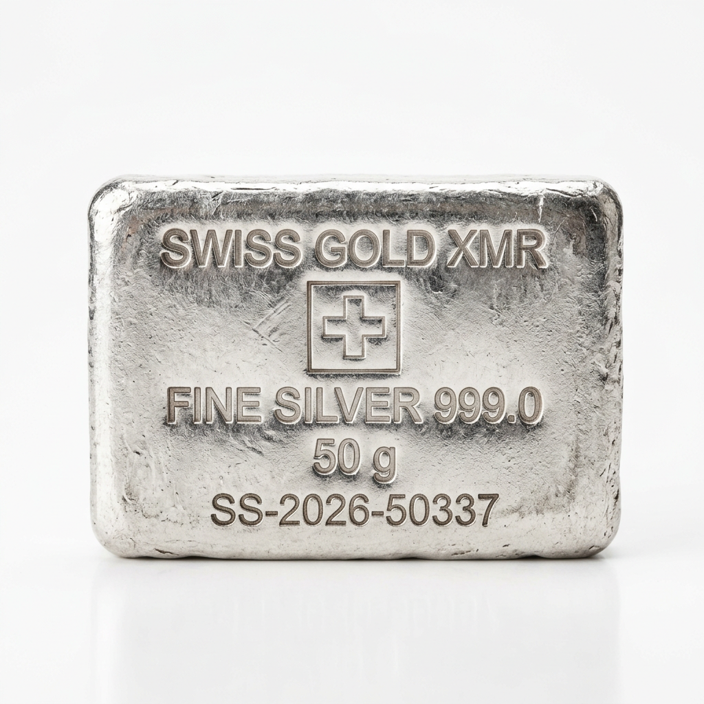 50g Silver Bar Valcambi