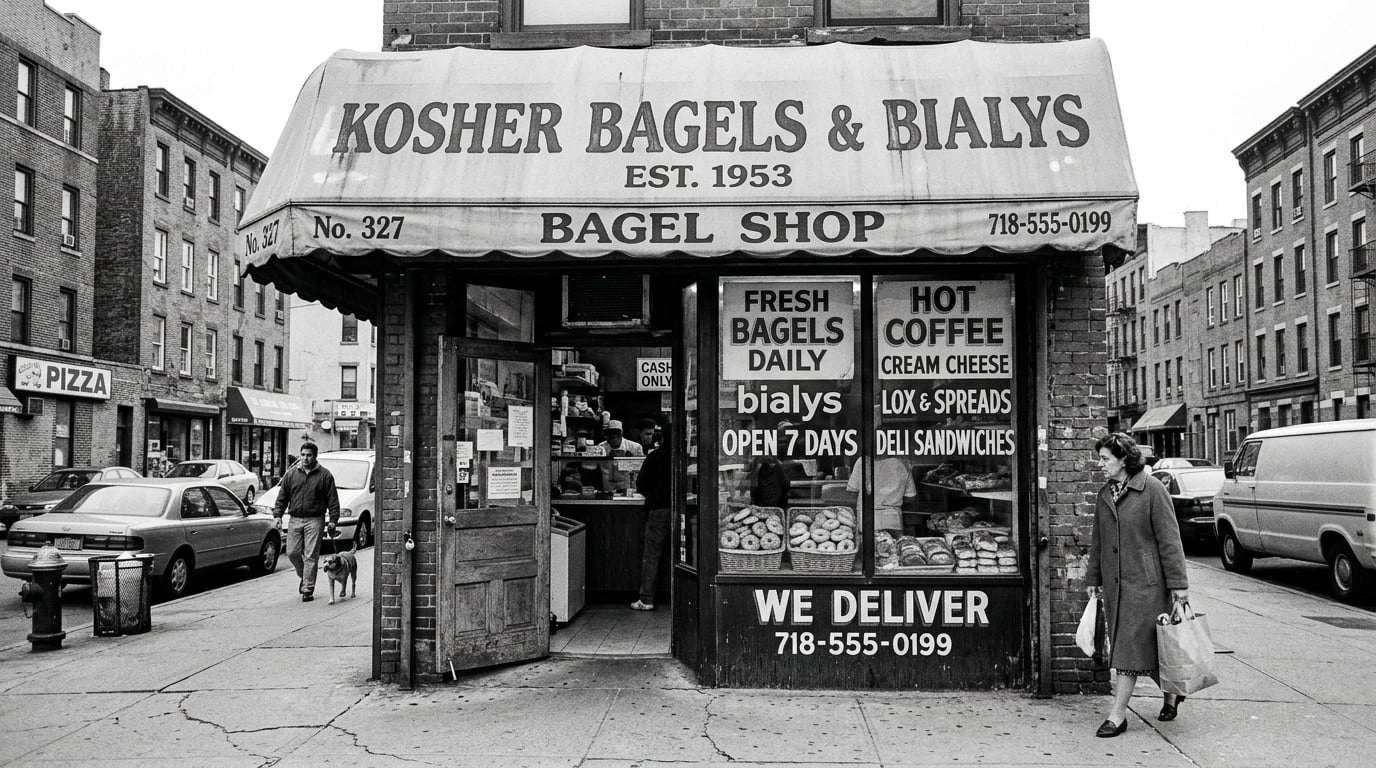 Brooklyn bagel store, archival photograph