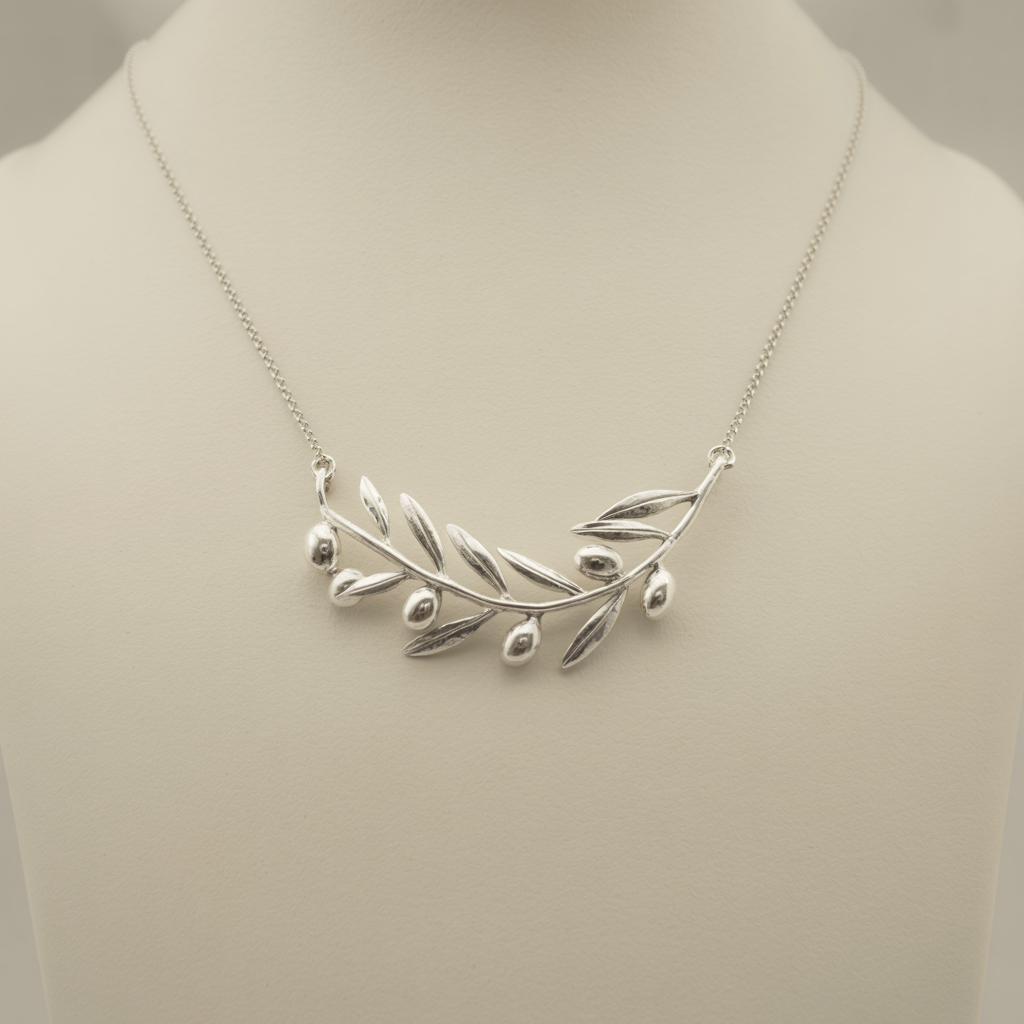 Silver Olive Branch Pendant