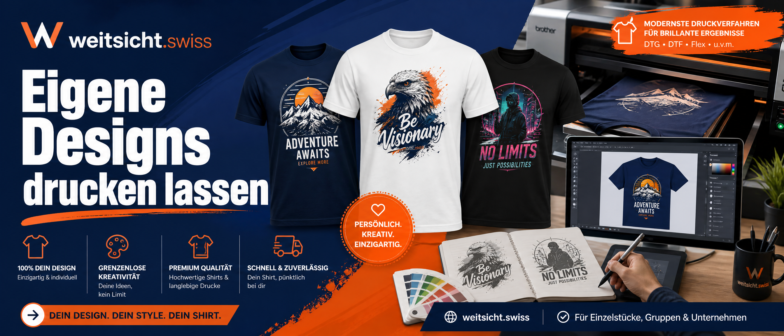 T-Shirt-Druck Service bei weitsicht.swiss