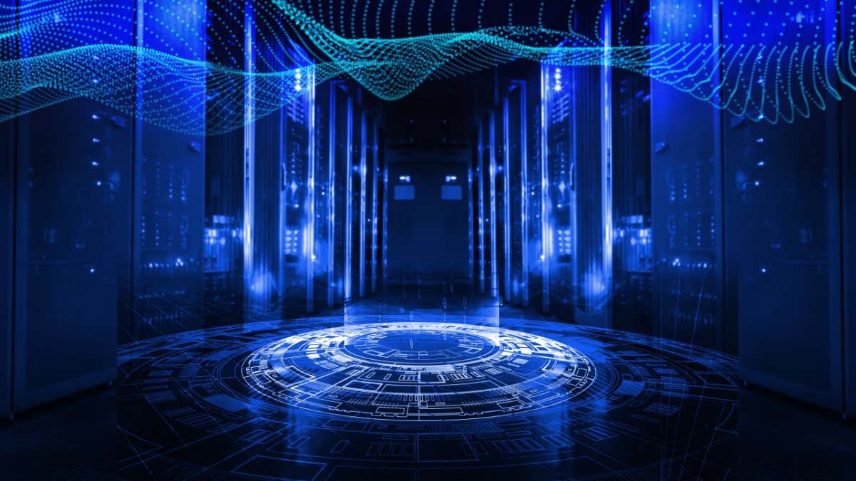 Advanced quantum computing laboratory showing cryogenic systems, dilution refrigerators, and quantum processors in a pristine research environment