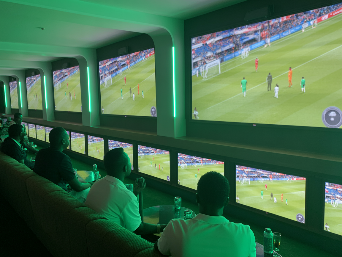 Sports bar with large screens