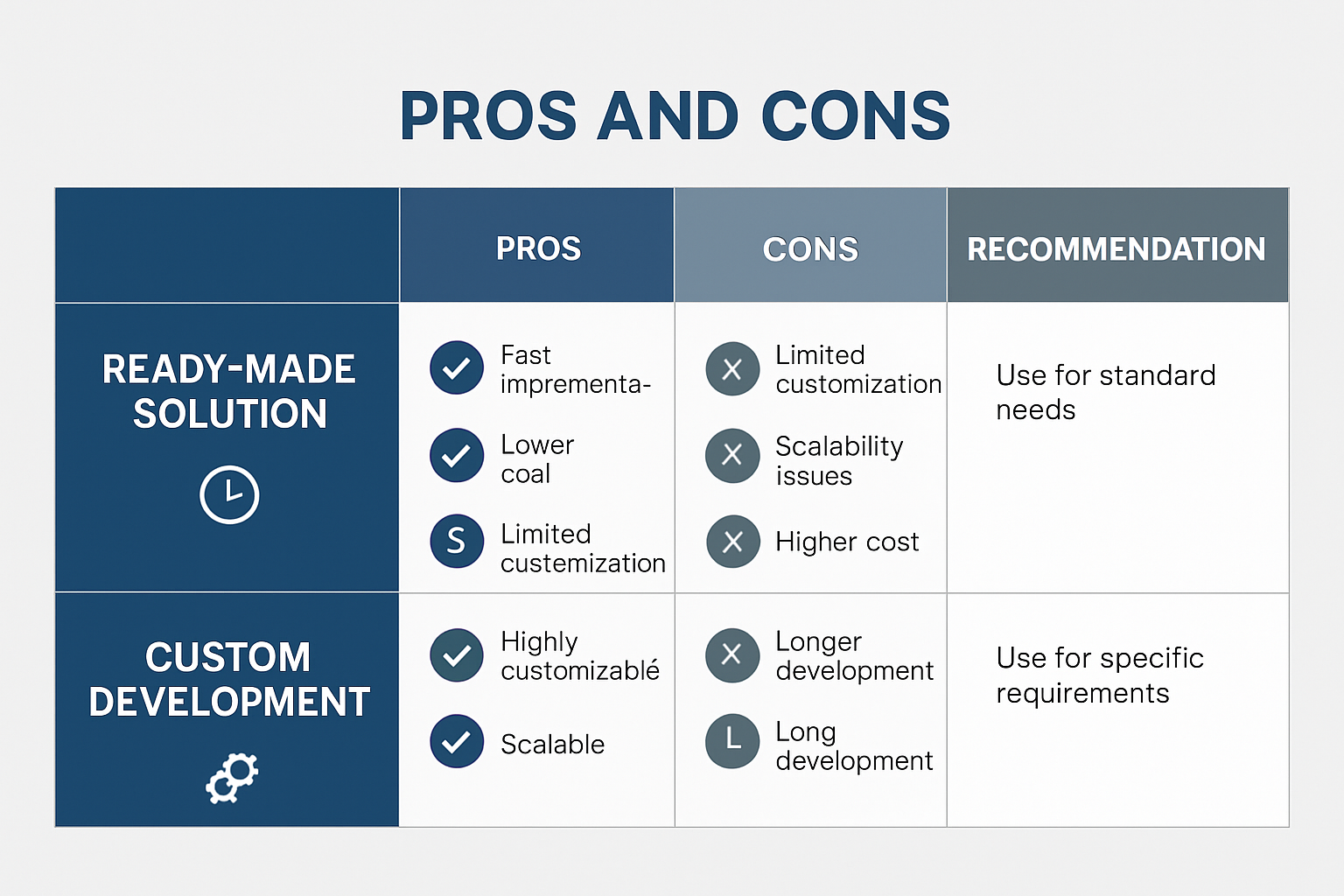Сравнительная таблица веб-решений