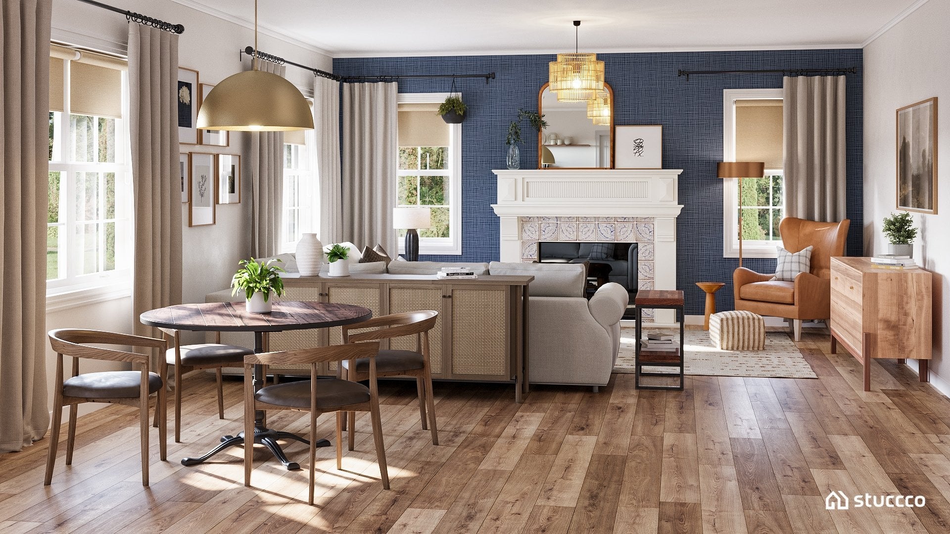 Stylish Airbnb interior background