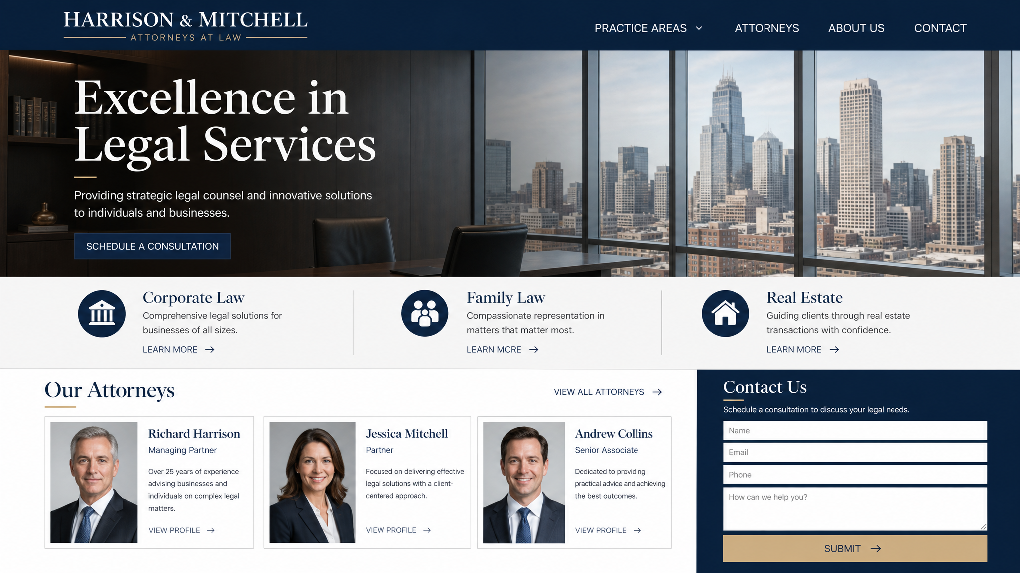 Professional Services website template preview