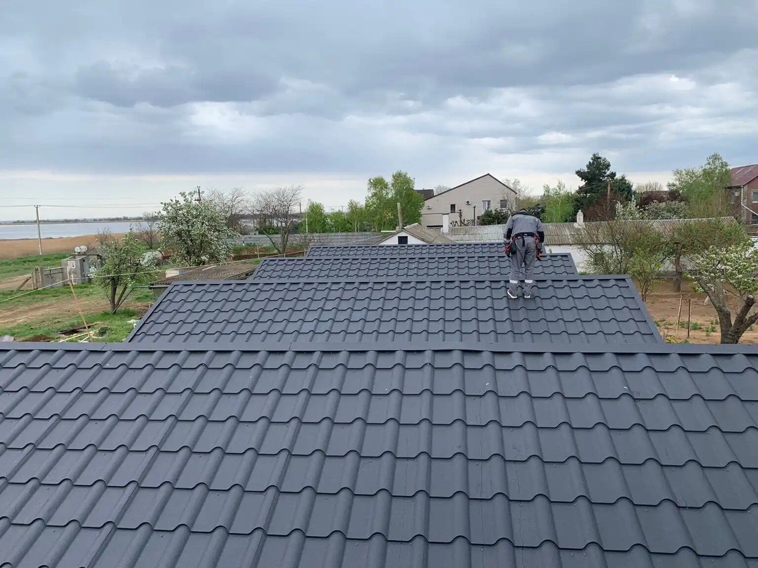 Metal roof installation completed