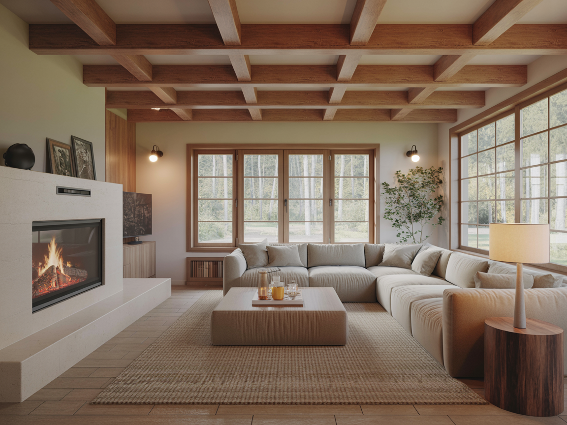 Гостиная в коттедже