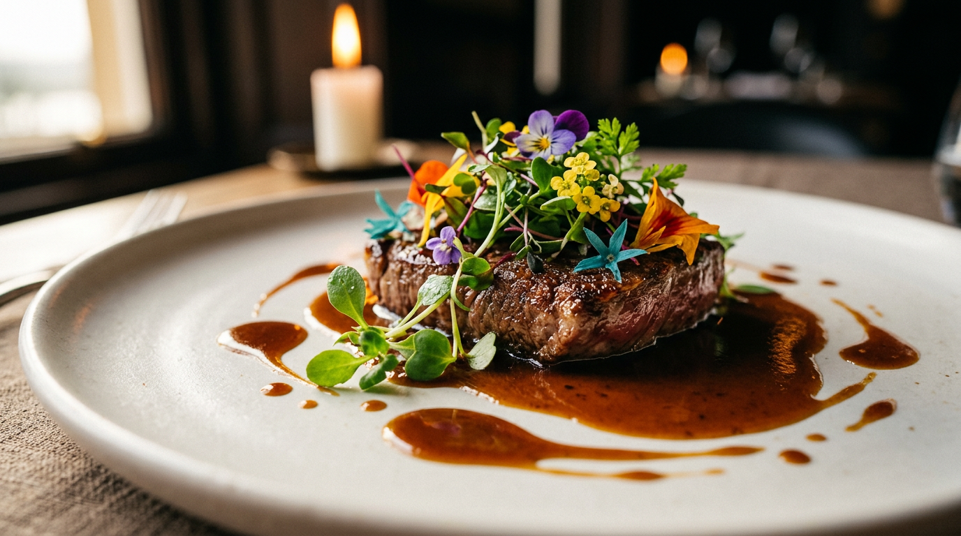 Fine dining plated dish photography