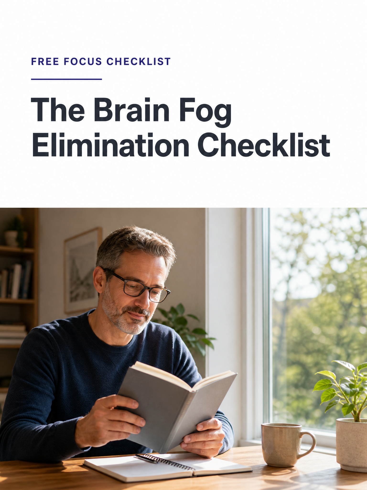 Cover of the free guide: The Brain Fog Elimination Checklist