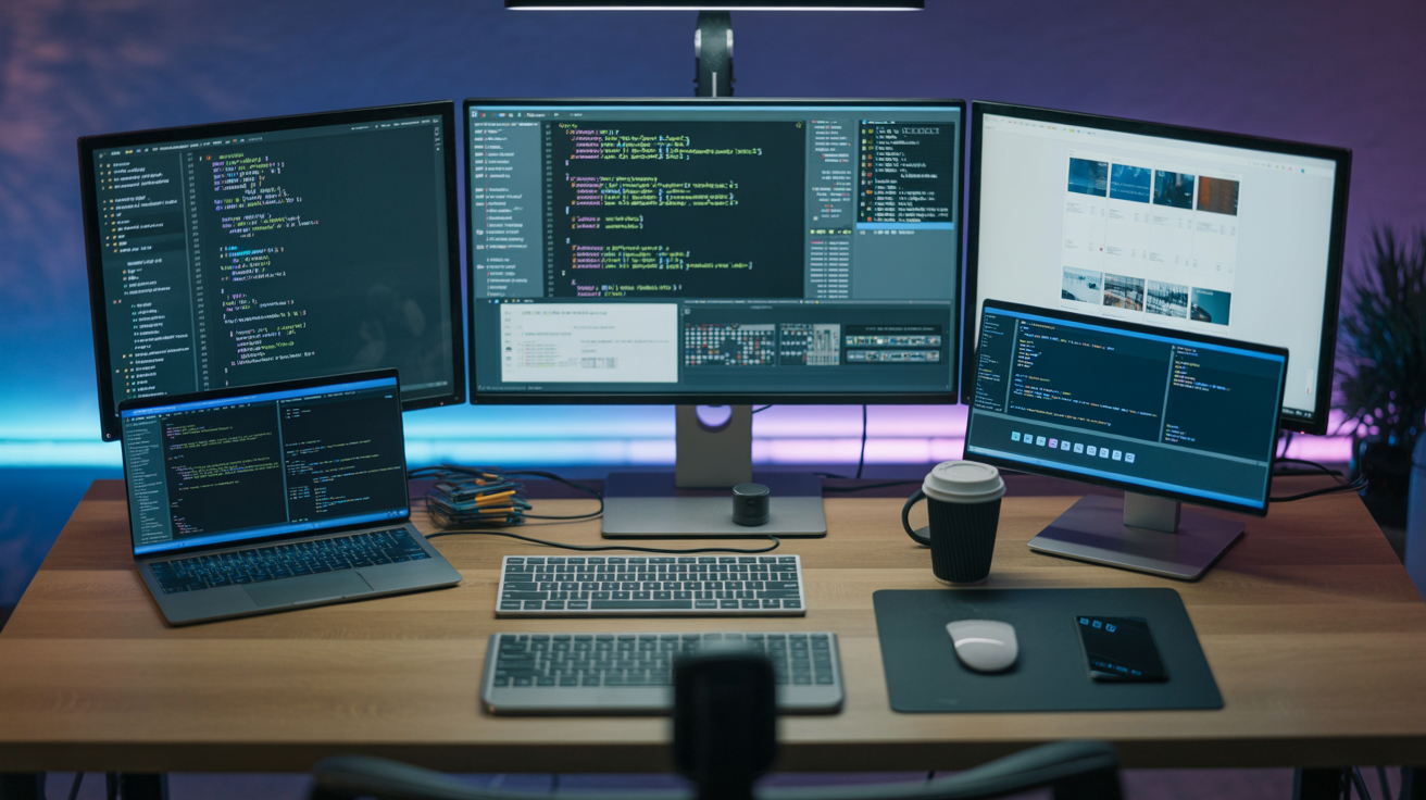 Ambiente de trabalho de desenvolvimento web profissional