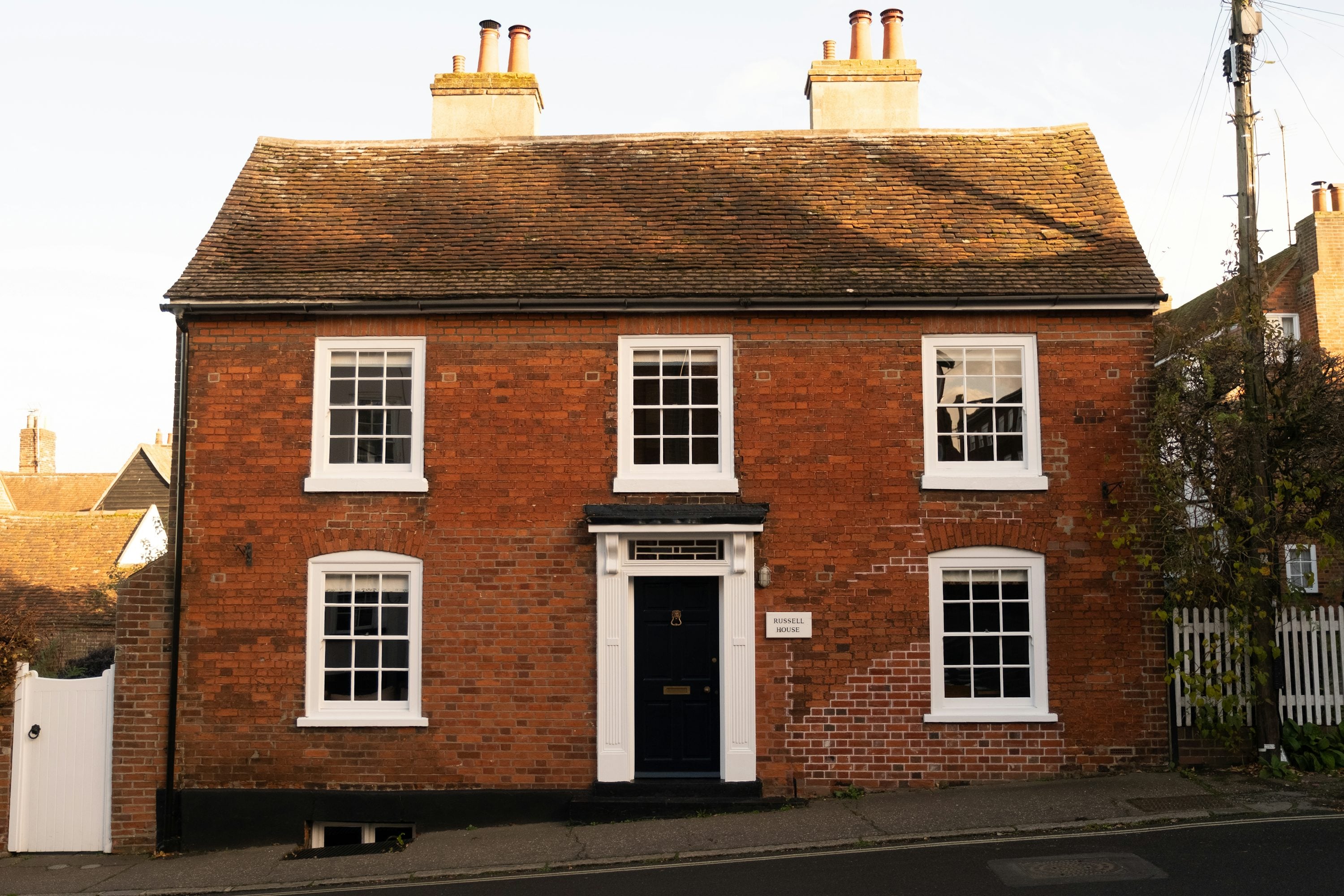 UK brick house with tiled roof