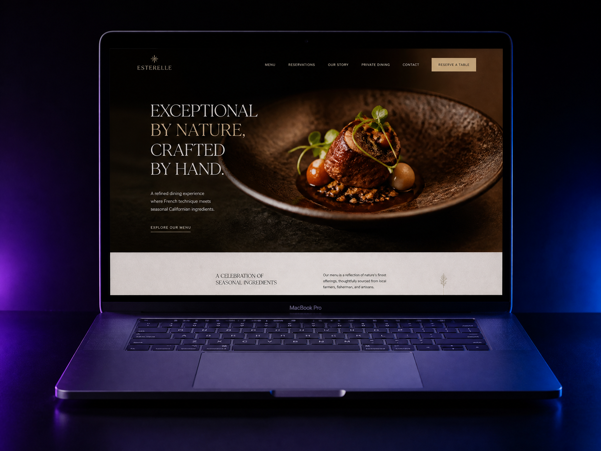 Fine-Dining Restaurant — professional website design by SiteWizard for hospitality businesses