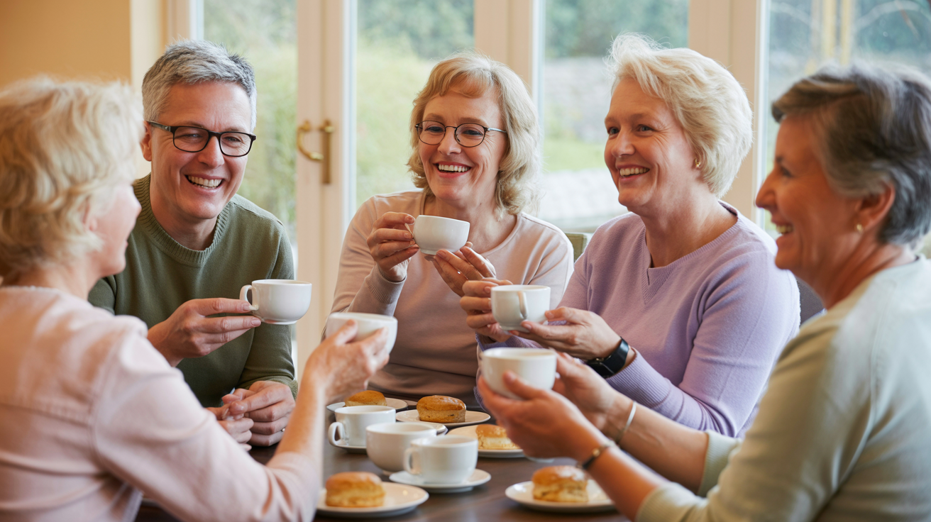 Walking group enjoying nature