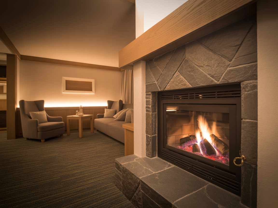 Doppelzimmer mit Kamin