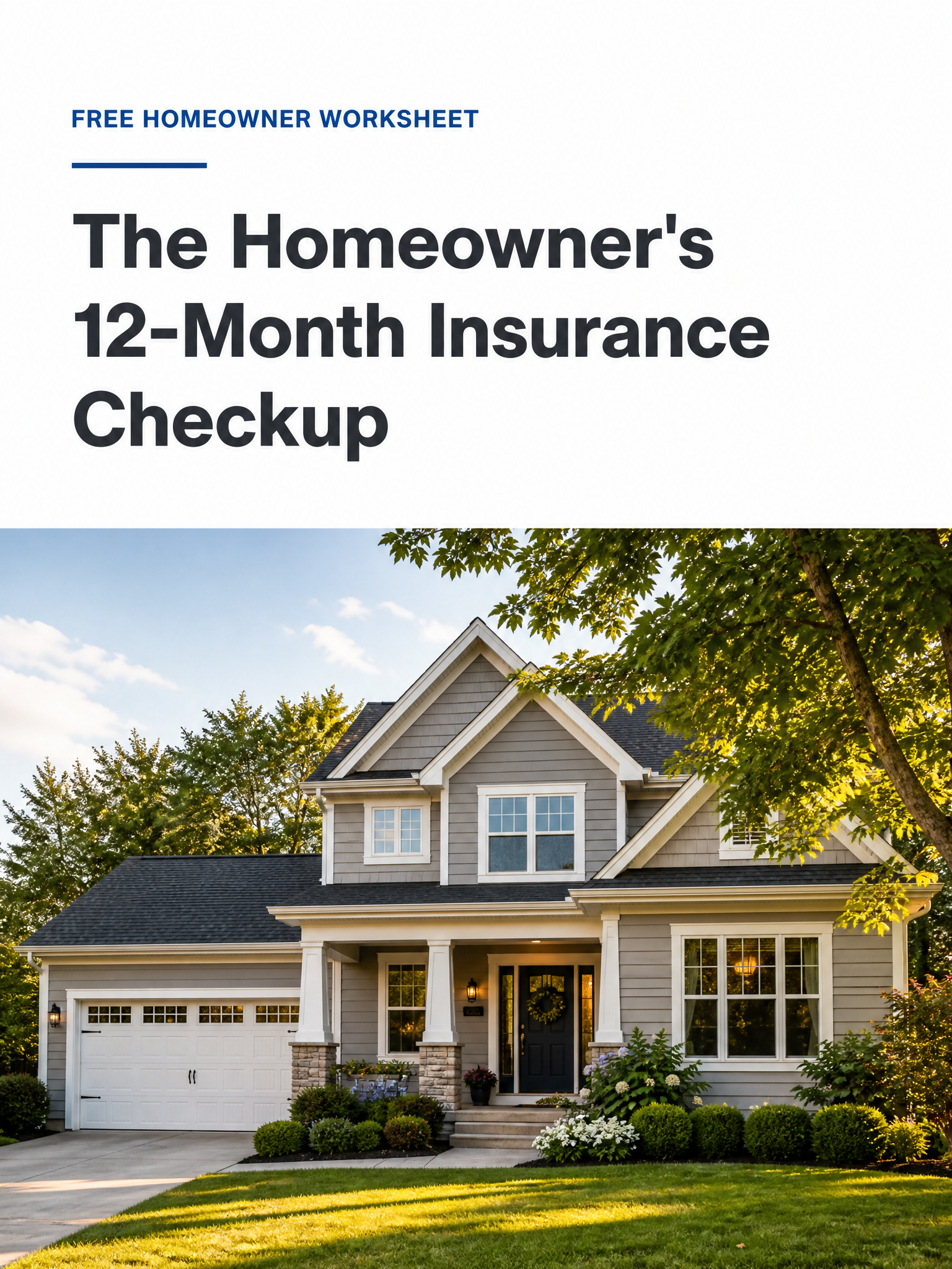 Cover of the free guide: The Homeowner's 12-Month Insurance Checkup