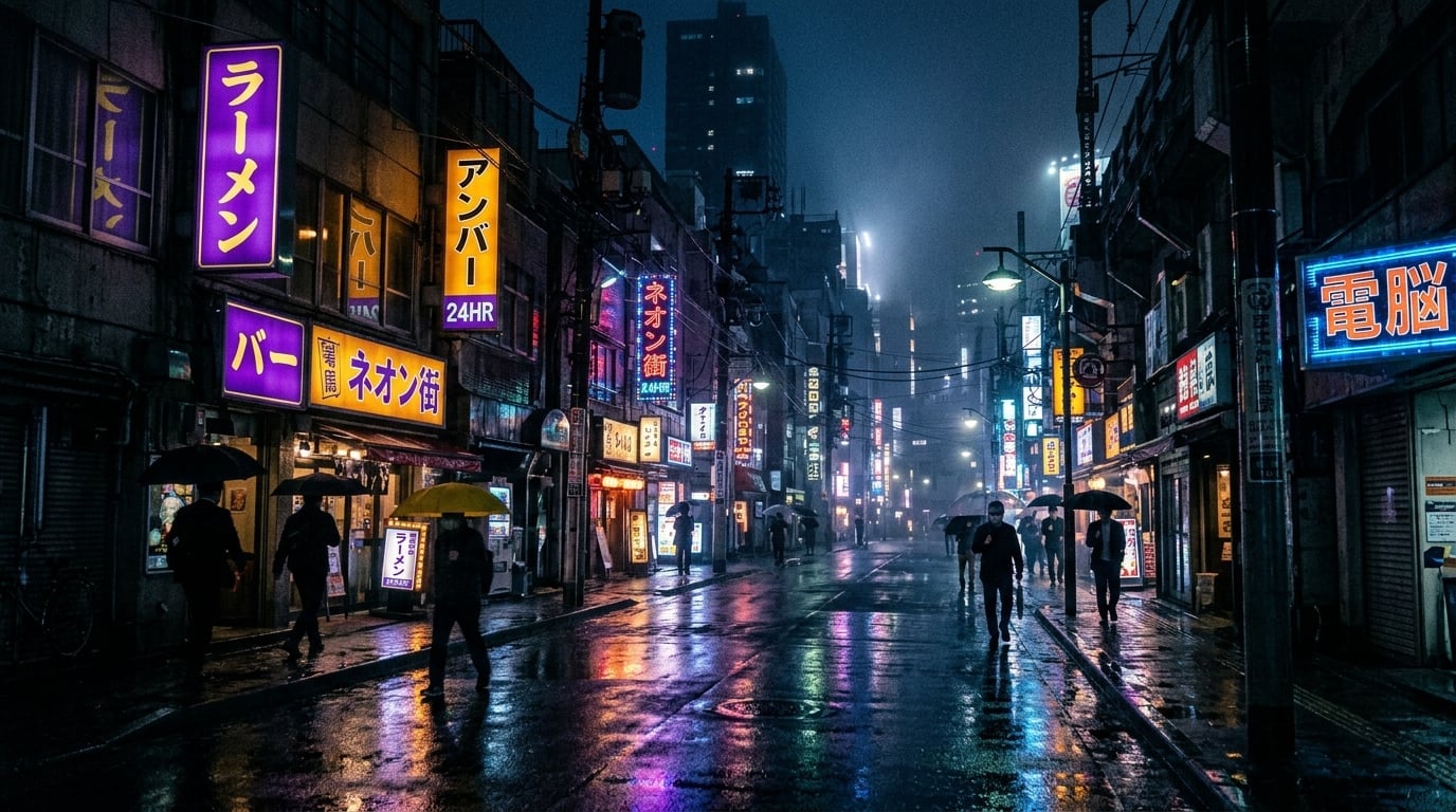 Dark urban nightscape background