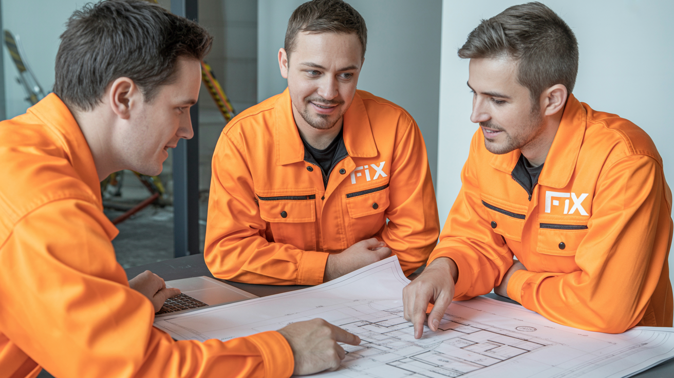 FIX Umbau & Renovation Team bei Projektbesprechung